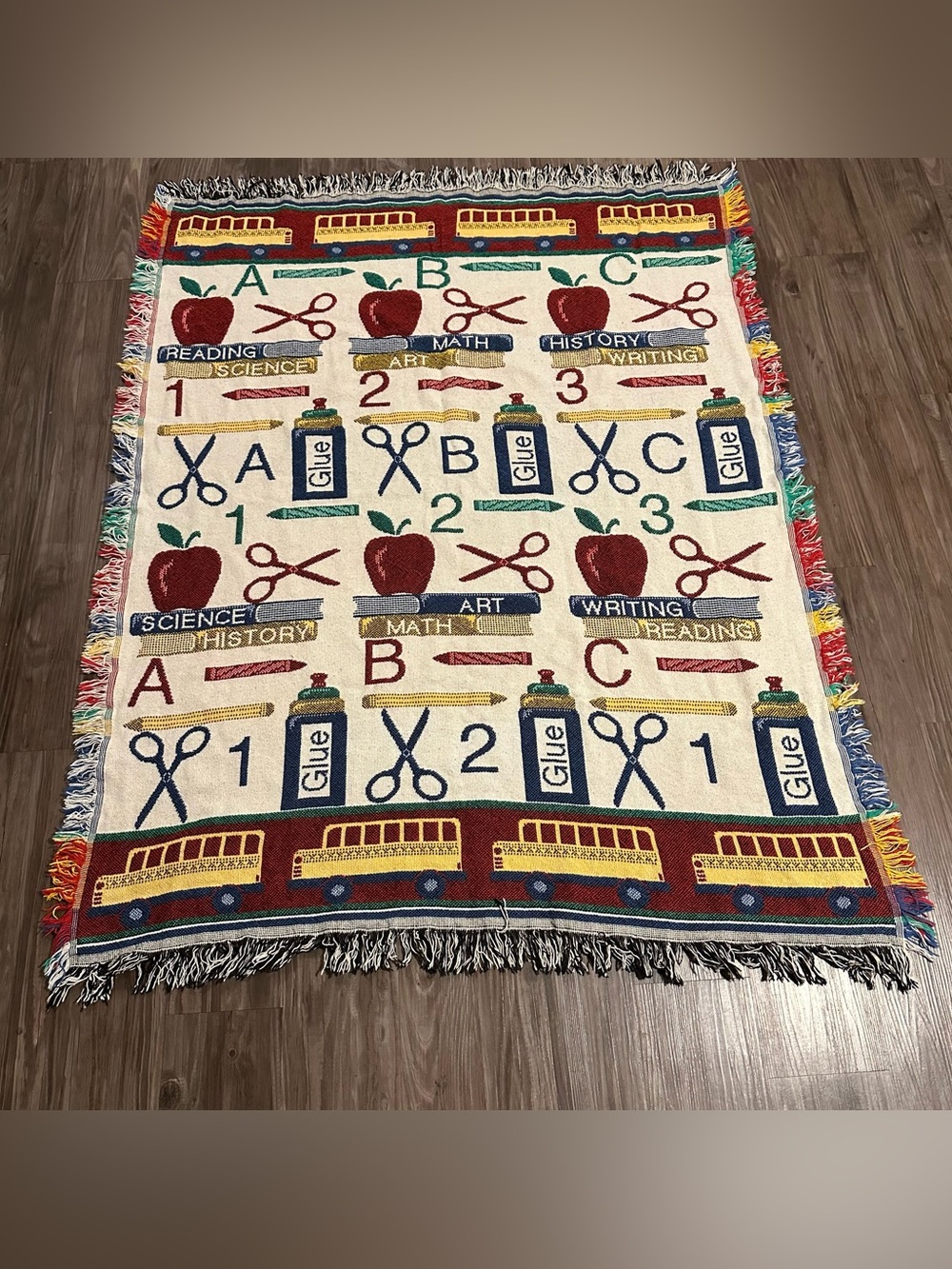 Vintage Goodwin Weavers Teacher Throw Blanket